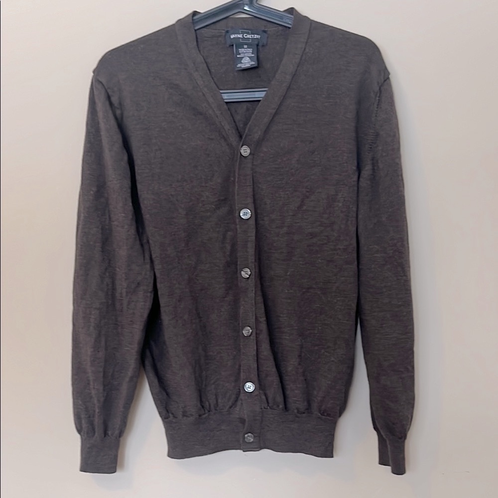 Wayne Gretzky 100% Wool Men's Brown Cardigan Sweater